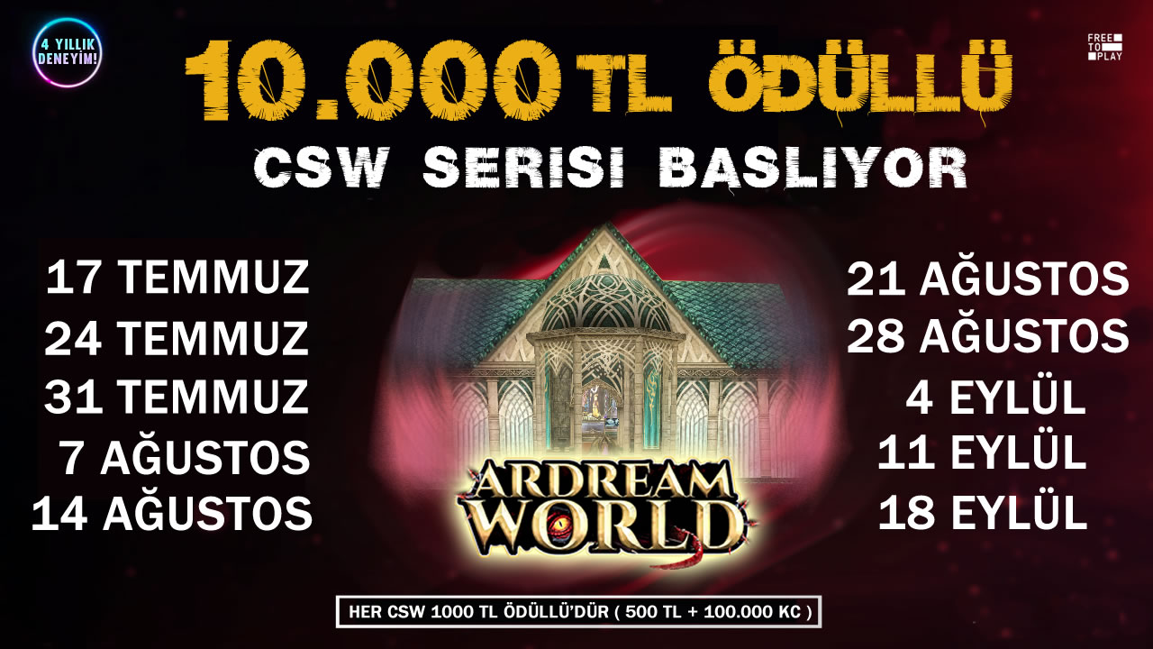 10.000 TL Ödüllü CSW Serisi Başlıyor !